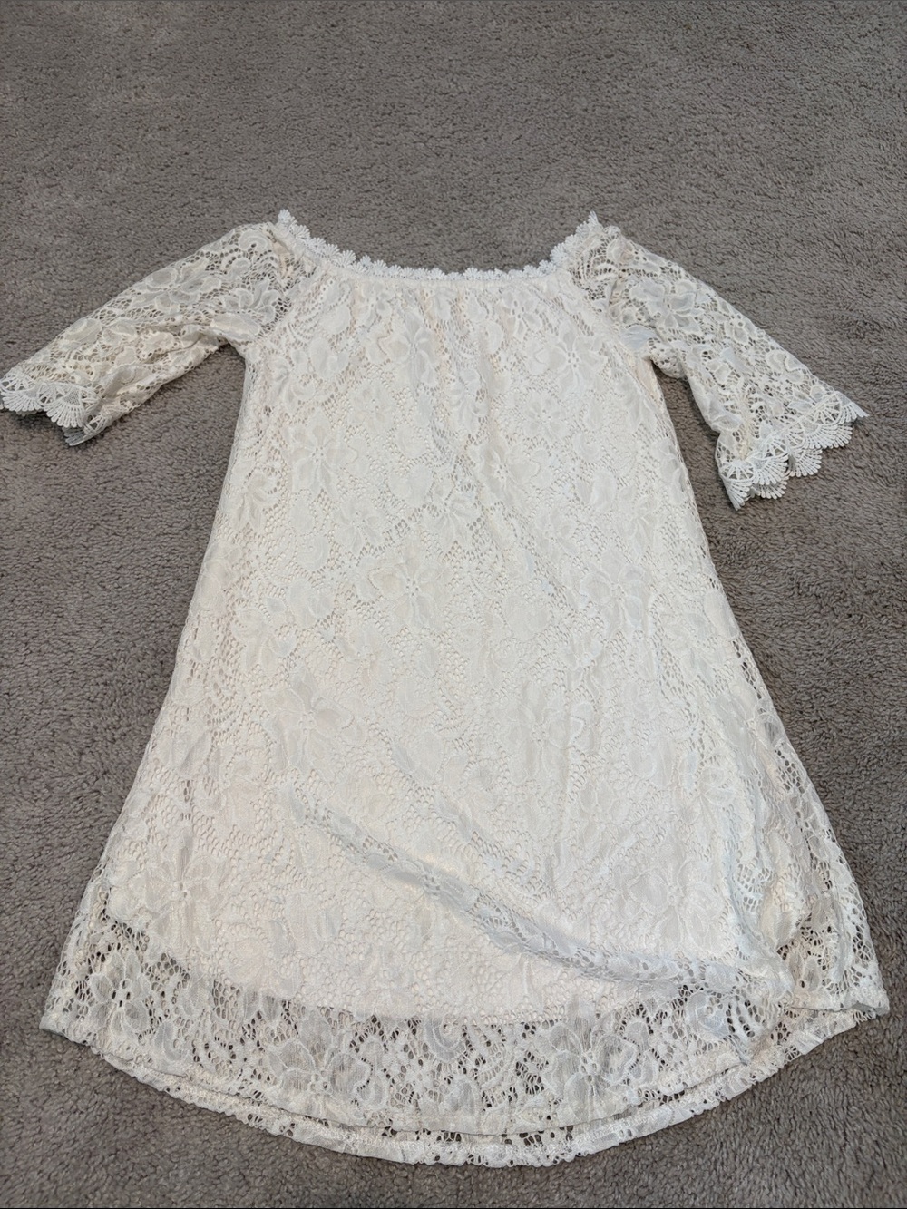 White Lace Off-Shoulder Dress
